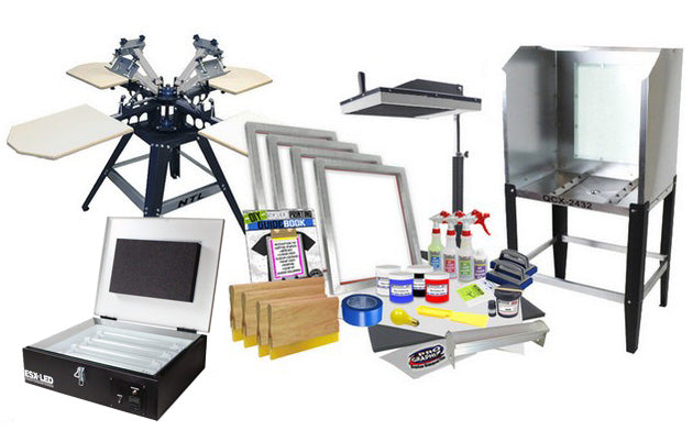 DIY 4 Color Shocker© Pro Start-Up Screen Printing Kit with Flash Dryer,  Exposure Unit, Washout Booth