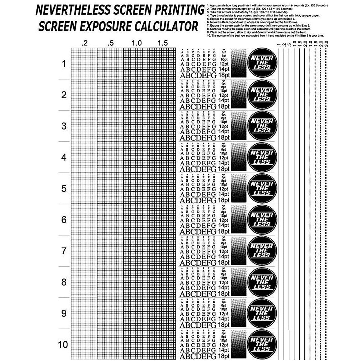 NeverTheLess Screen Printing Exposure Calculator - Free Download ...