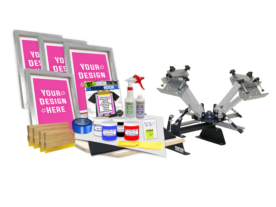 DIY 4 Color Shocker© Start Up Screen Printing Kit with Pre-burned Screens