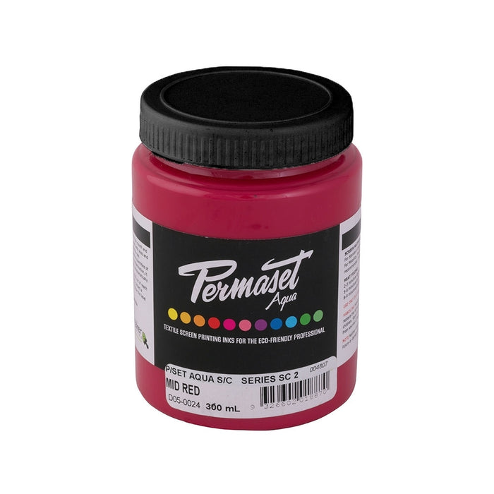 Permaset Aqua Standard Waterbased Ink - Mid Red - 300 mL