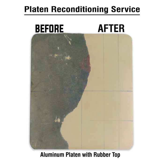 Screen printing aluminum platen refurbishing / recondition service - with rubber top