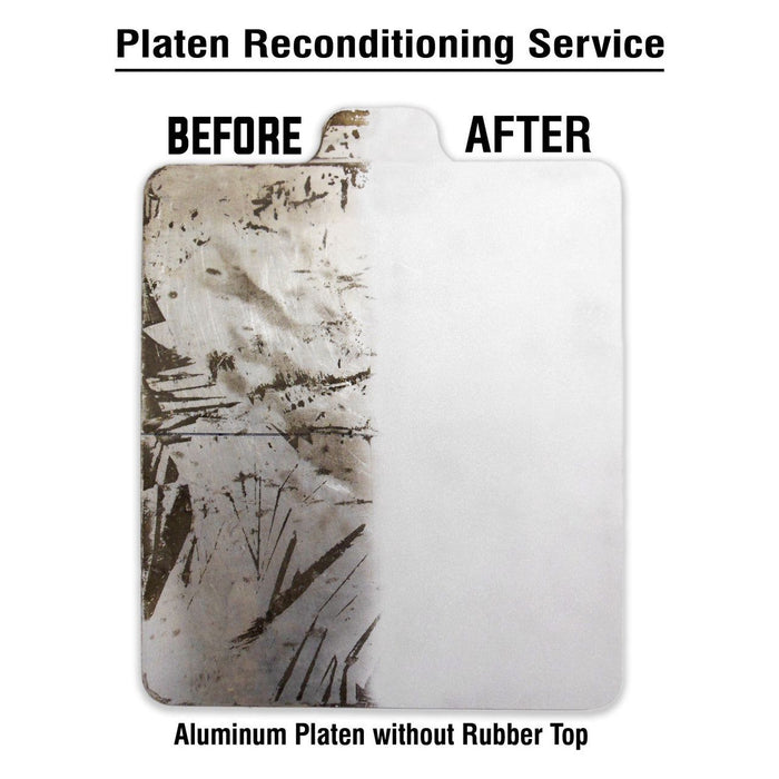 Screen printing aluminum platen refurbishing / recondition service - without rubber top